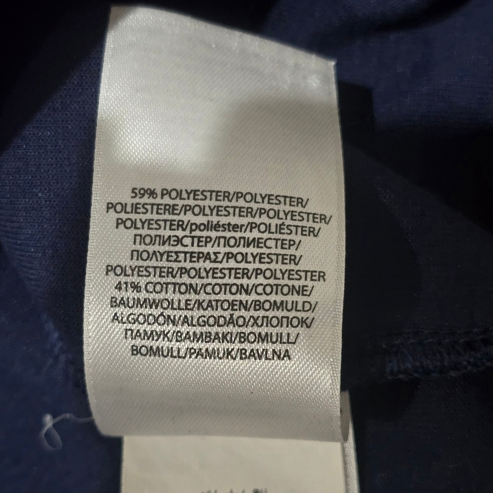 Polo Ralph Lauren Mens Raglan Hoodie Navy Blue Red Colorblock Graphic Sweatshirt - Picture 6 of 6
